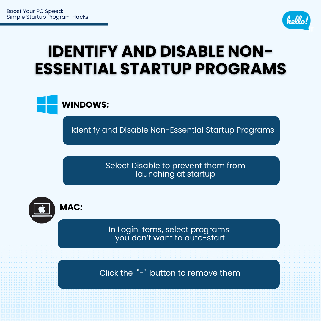 Identify and Disable Non-Essential Startup Programs